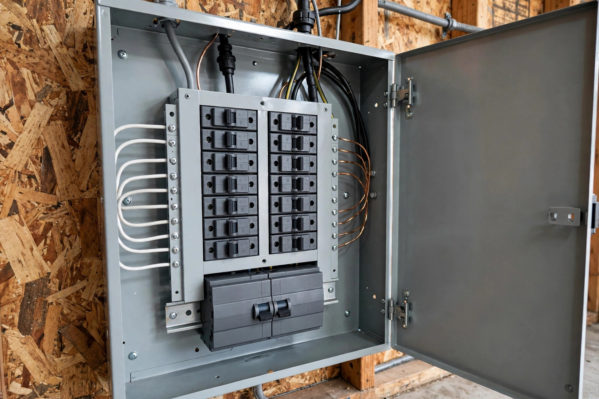 Home electrical panel upgraded for EV charger installation in Georgetown, TX